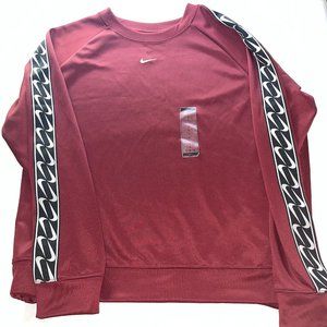 Large Nike Performance Dry Long Graphic Sleeve Maroon Men's Shirt Activewear